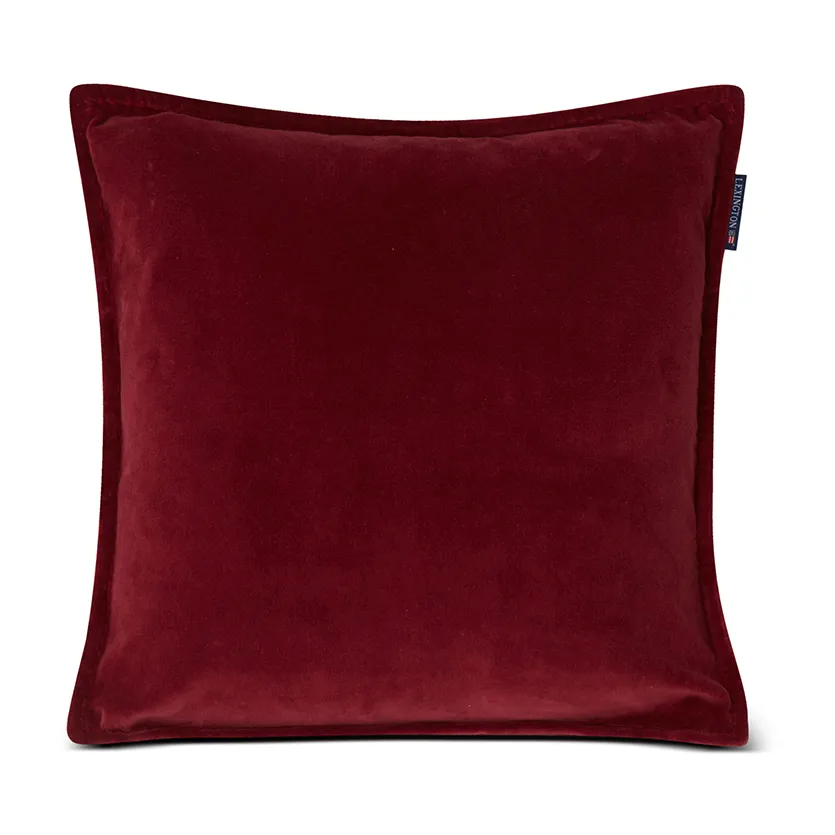 Velvet putetrekk med kant 50 x 50 cm, Dark red Lexington