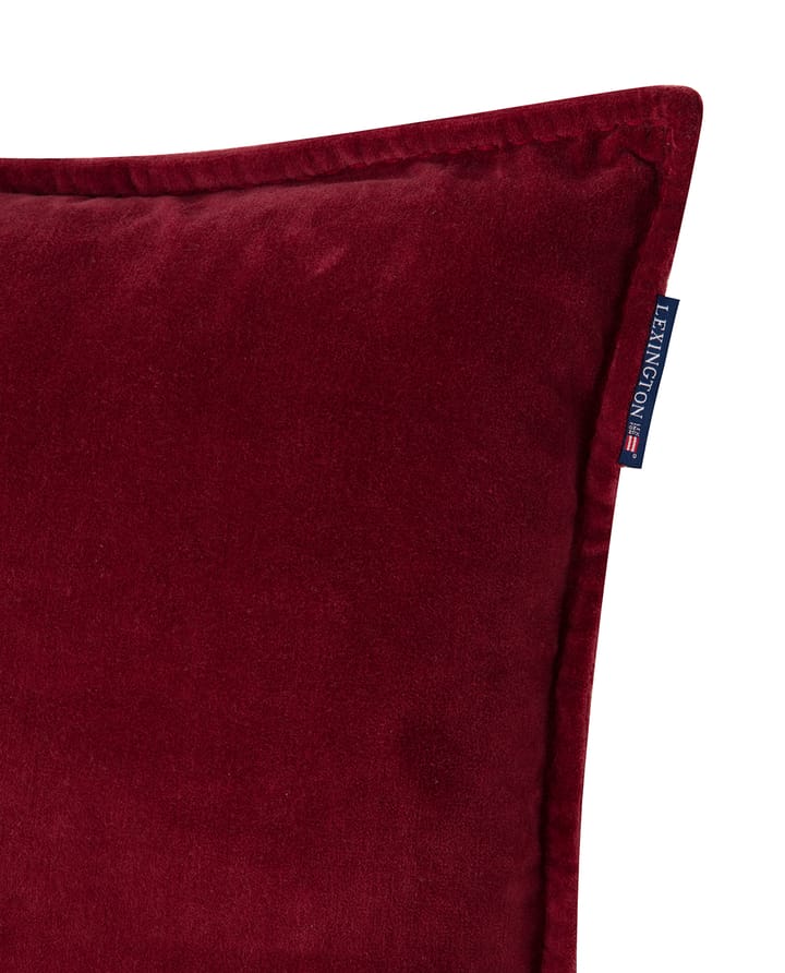Velvet putetrekk med kant 50 x 50 cm, Dark red Lexington
