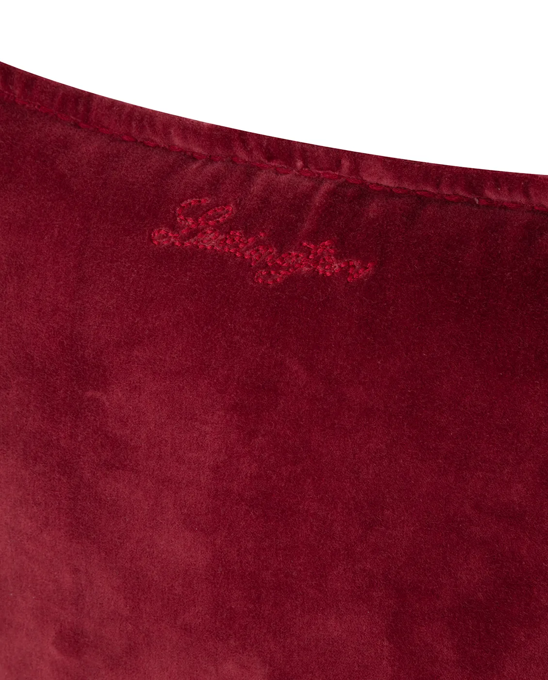 Velvet putetrekk med kant 50 x 50 cm, Dark red Lexington
