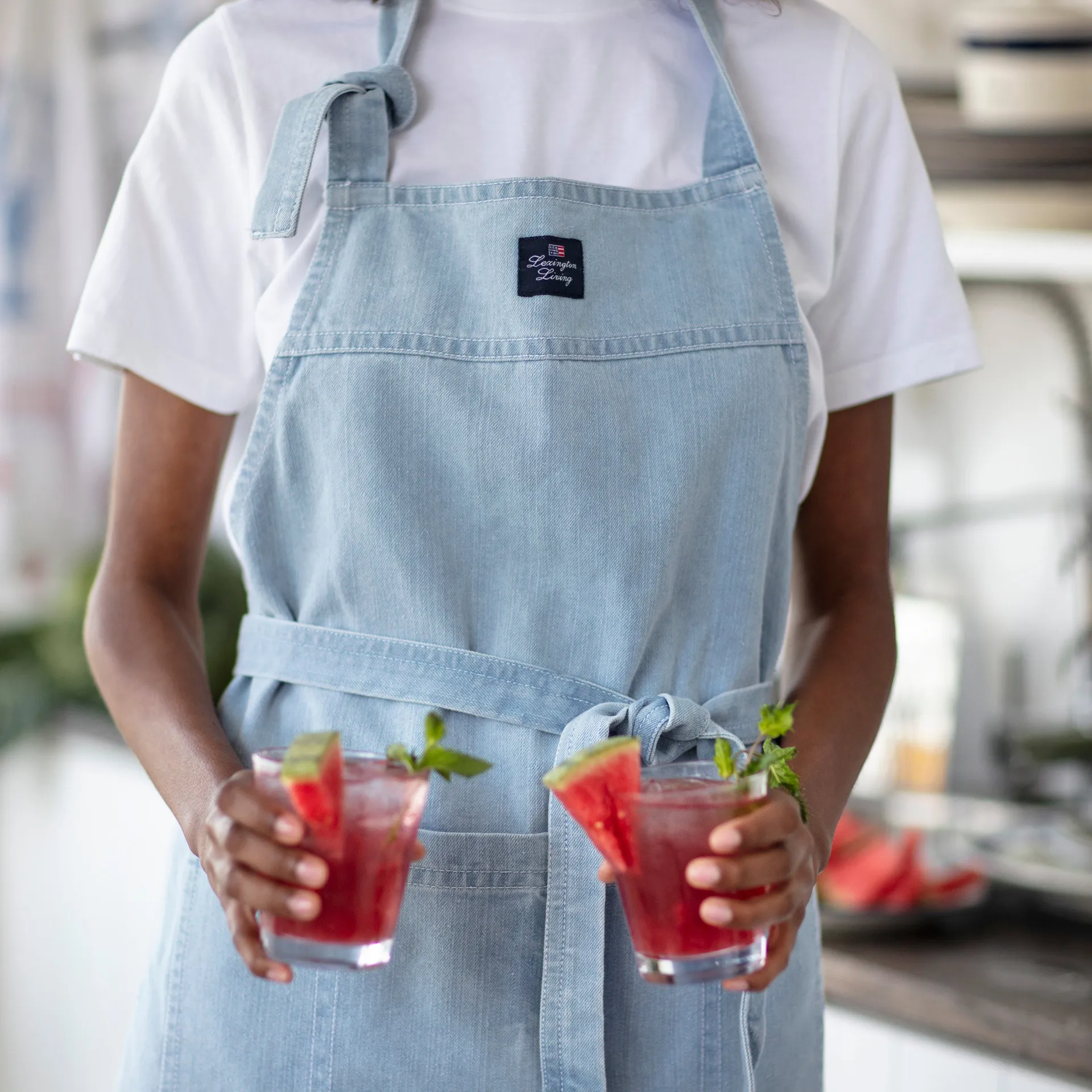 Washed denim forkle 80x105 cm, Light blue Denim Lexington