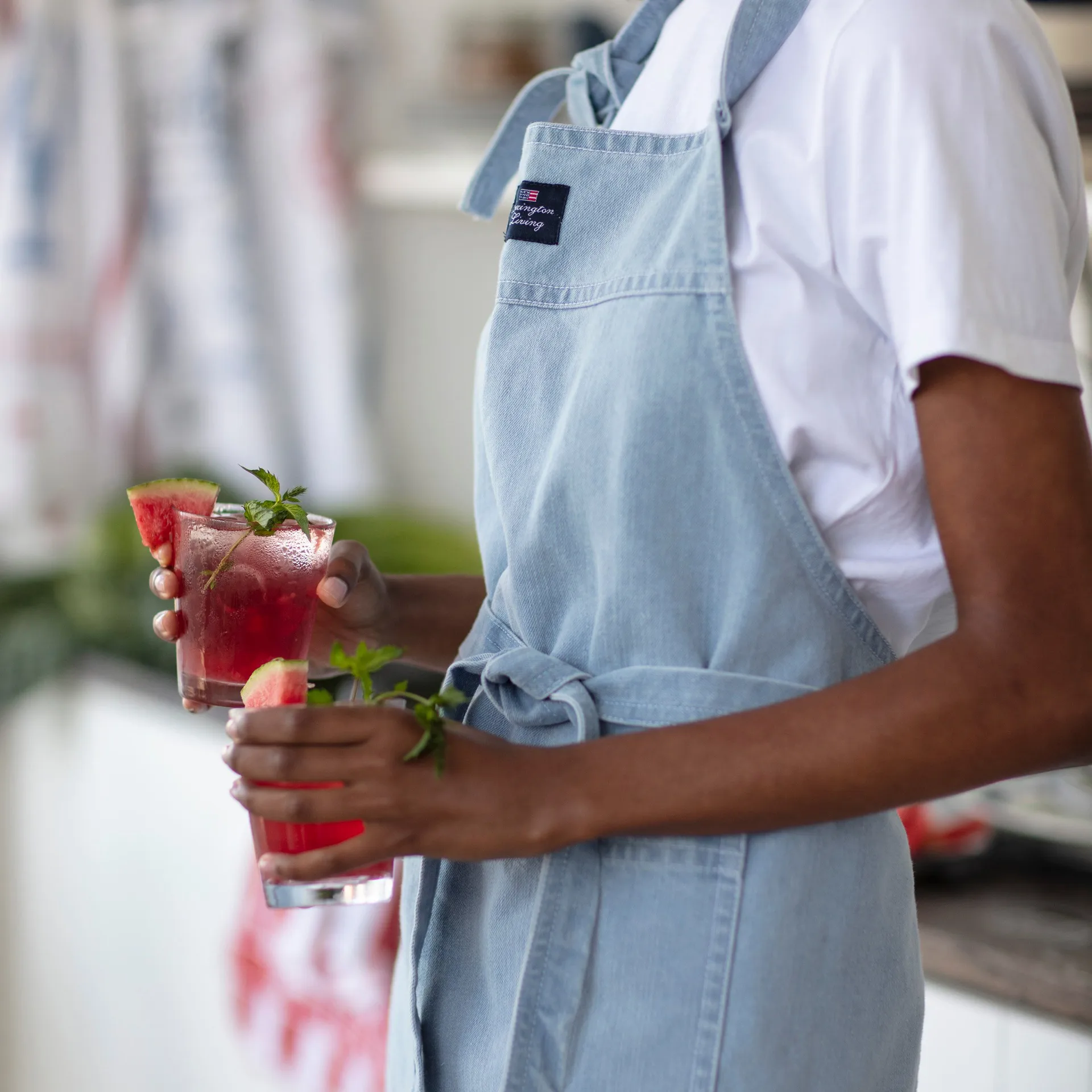 Washed denim forkle 80x105 cm, Light blue Denim Lexington