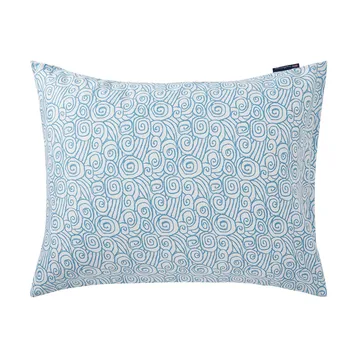 Wave Printed Cotton Sateen Putevar 50x60 cm - White-blue - Lexington