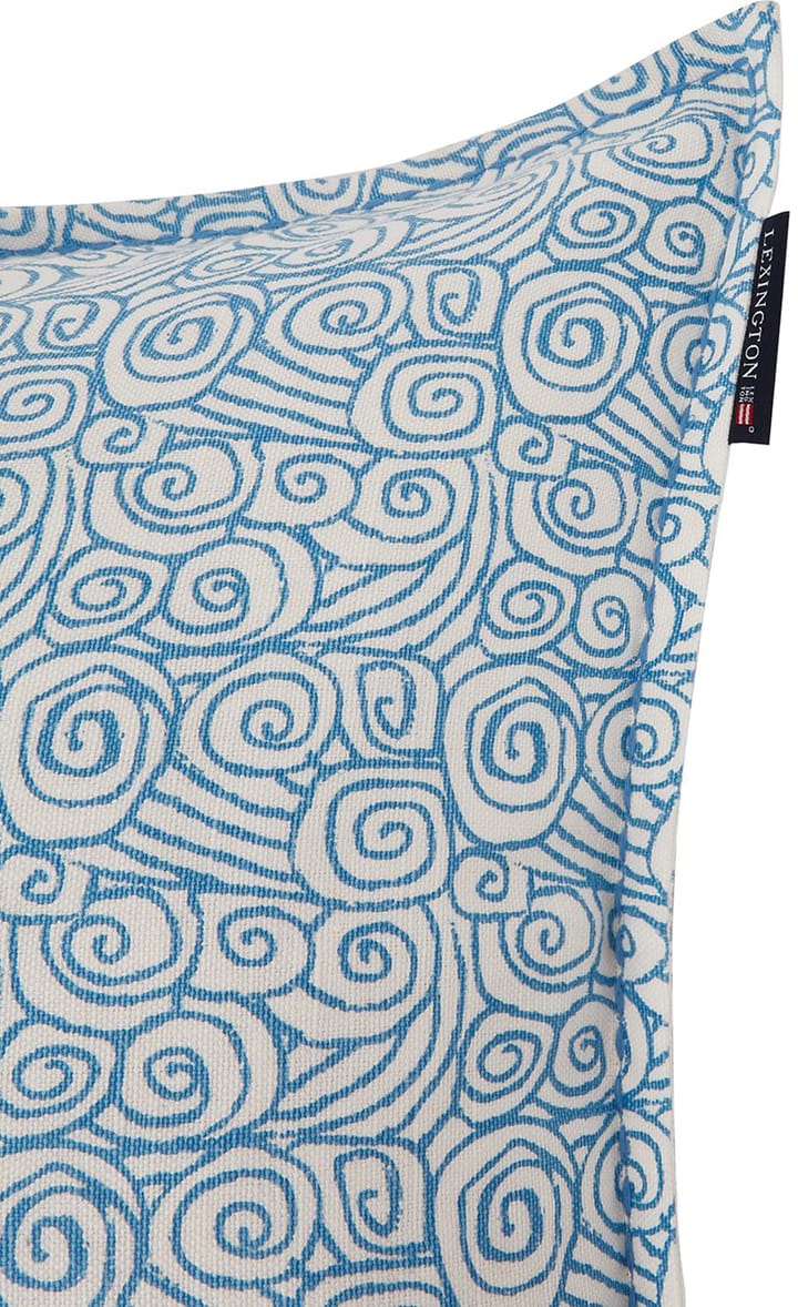 Waves Printed Linen/Cotton putetrekk 50x50cm, White Lexington