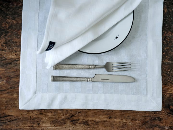 White Jacquard Cotton serviett 50x50 cm, Hvit Lexington