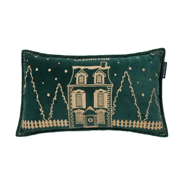 Winter House eko. fløyelsbomull pute 30x50 cm - Green-Light Beige - Lexington