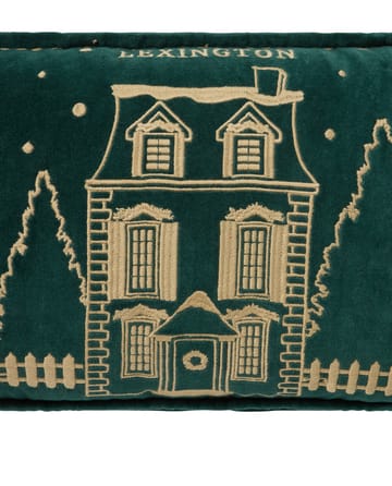 Winter House eko. fløyelsbomull pute 30x50 cm - Green-Light Beige - Lexington