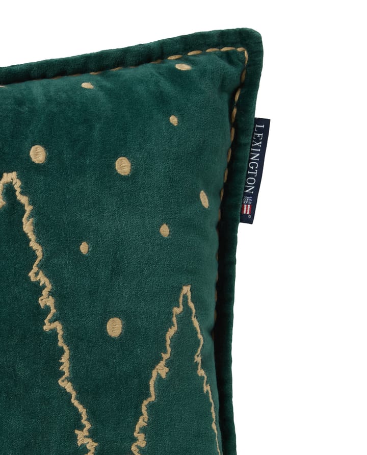 Winter House eko. fløyelsbomull pute 30x50 cm, Green-Light Beige Lexington