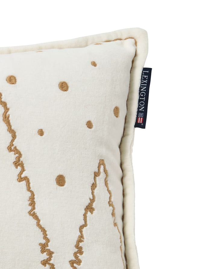 Winter House eko. fløyelsbomull pute 30x50 cm, White-Light beige Lexington