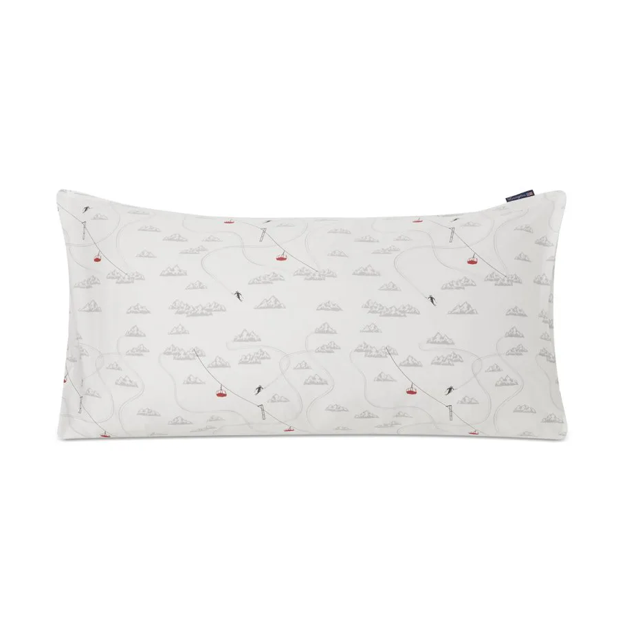 Winter Printed Cotton Sateen putevar 50 x 90 cm, White-gray-red Lexington