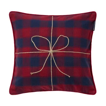 Wrapped checked eko. flanell putetrekk 50x50 cm - Dark blue-red - Lexington