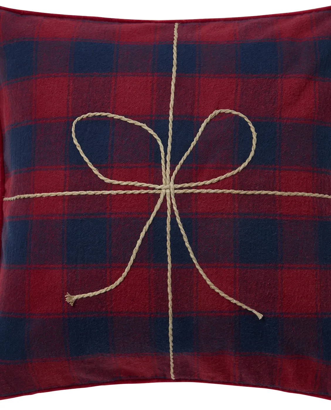 Wrapped checked eko. flanell putetrekk 50x50 cm, Dark blue-red Lexington