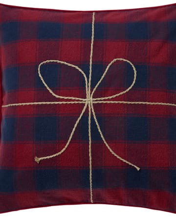 Wrapped checked eko. flanell putetrekk 50x50 cm - Dark blue-red - Lexington