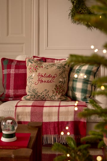 Wrapped checked eko. flanell putetrekk 50x50 cm - Dark blue-red - Lexington
