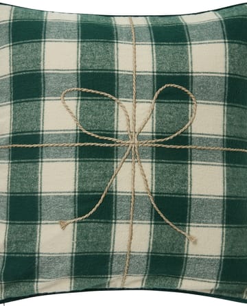 Wrapped checked eko. flanell putetrekk 50x50 cm - Light beige-green - Lexington