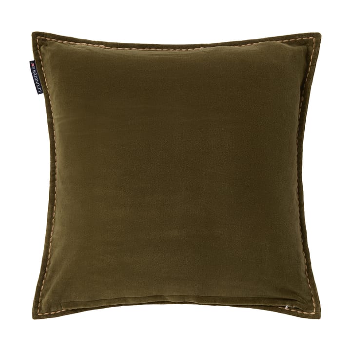 Wreath økologisk fløyelsbomull putetrekk 50x50 cm, Olive-brun-hvit Lexington