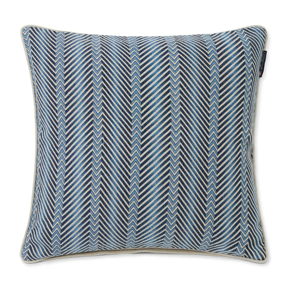Zig Zag Printed putevar 50 x 50 cm, Blue-beige Lexington