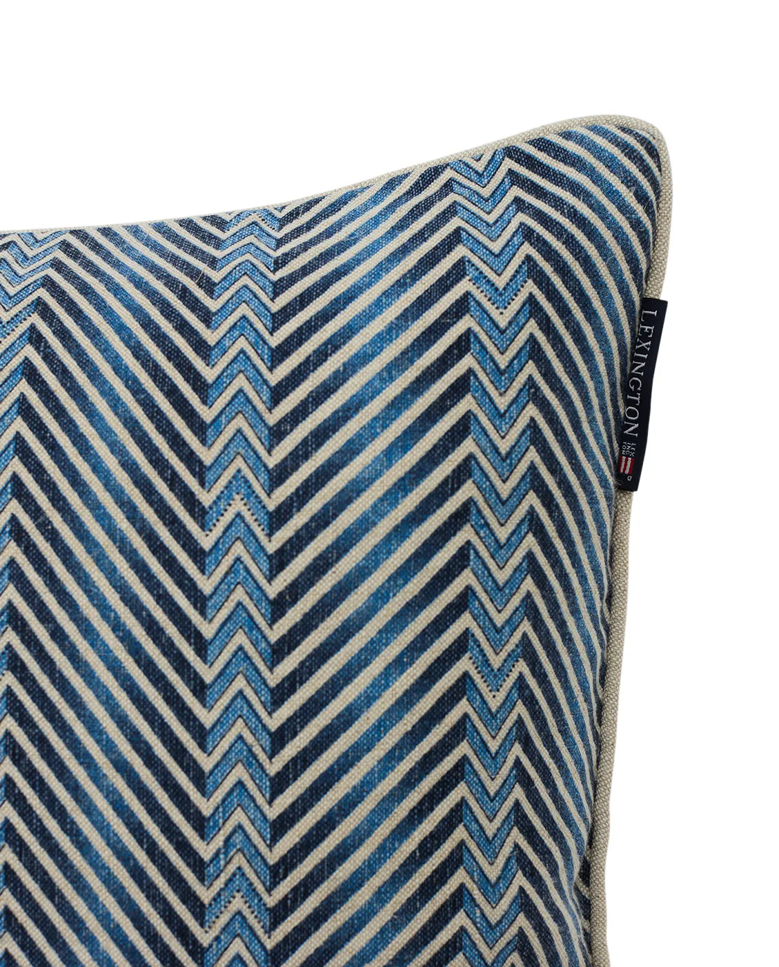 Zig Zag Printed putevar 50 x 50 cm, Blue-beige Lexington
