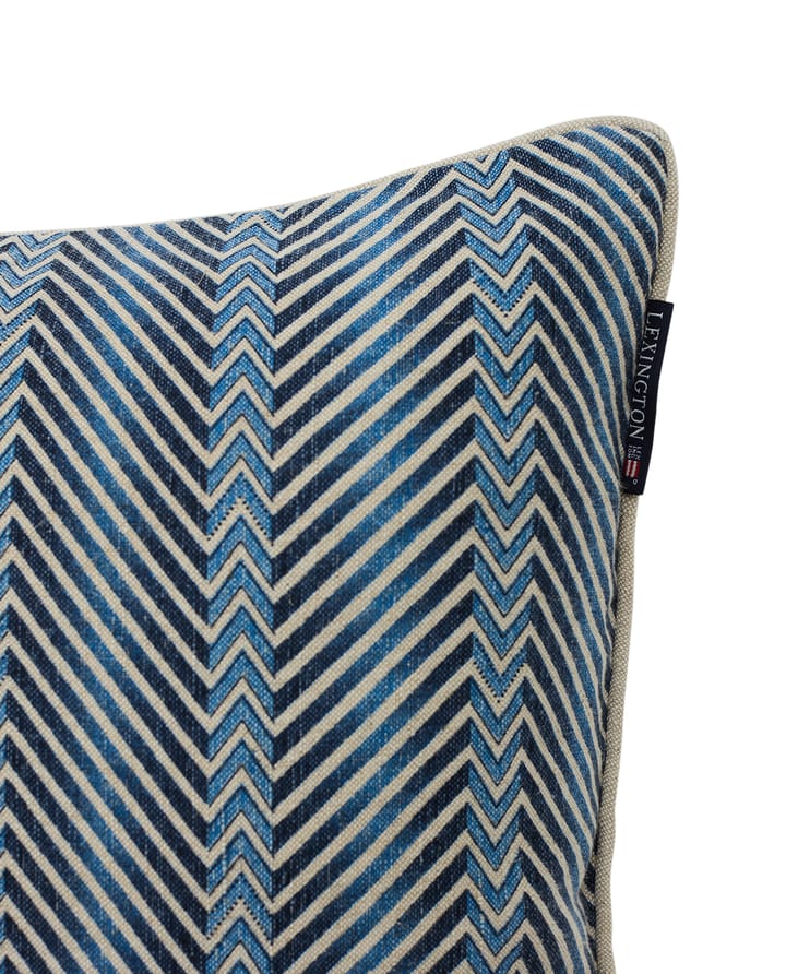 Zig Zag Printed putevar 50 x 50 cm - Blue-beige - Lexington