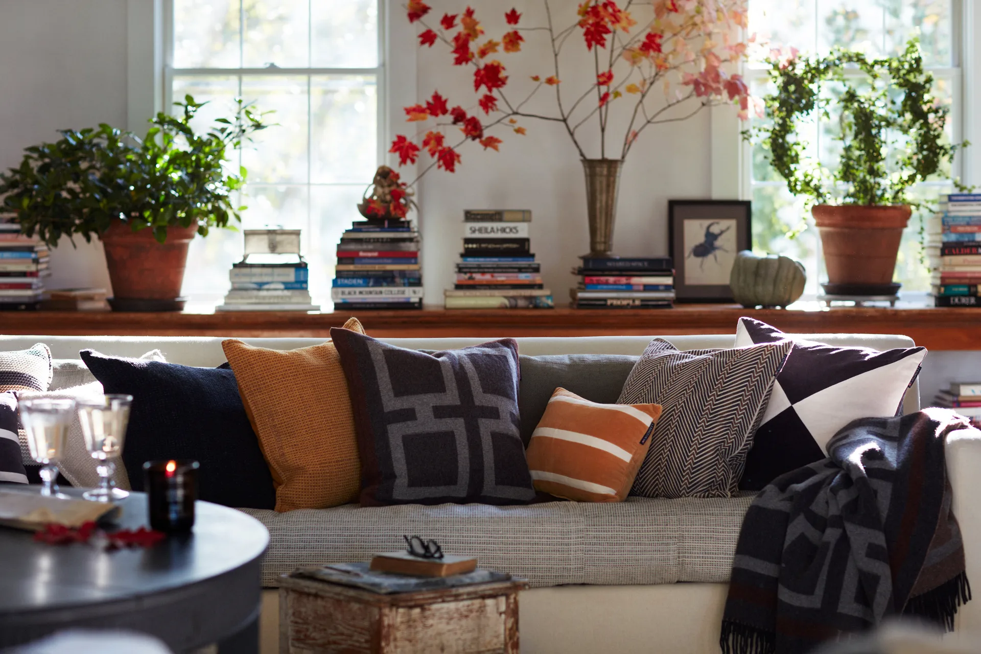 Zig Zag Printed putevar 50 x 50 cm, Brown-beige Lexington