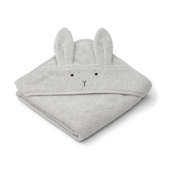 Albert badehåndkle med hette 70x70 cm - Rabbit dumbo grey - Liewood