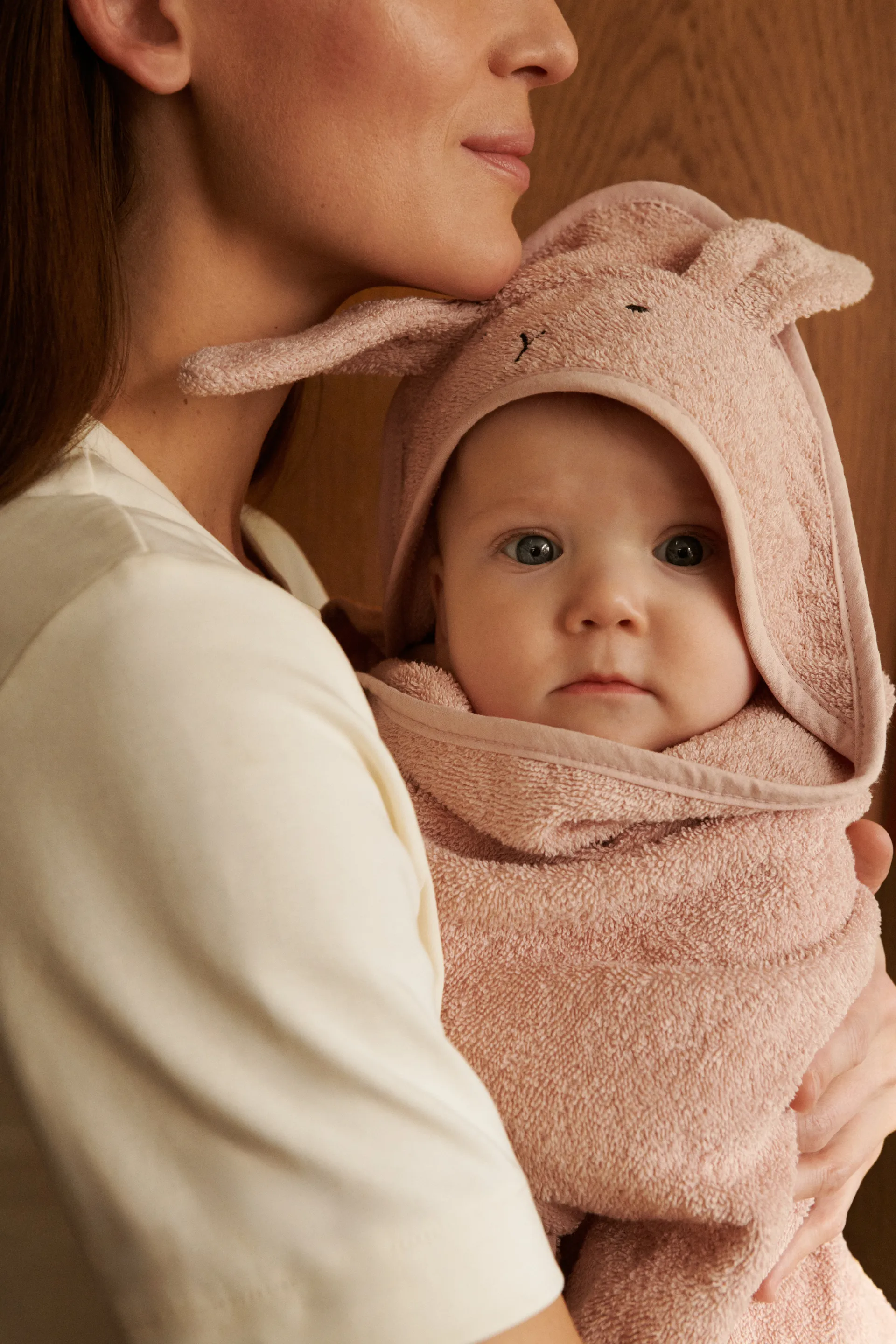 Albert badehåndkle med hette 70x70 cm, Rabbit rose Liewood