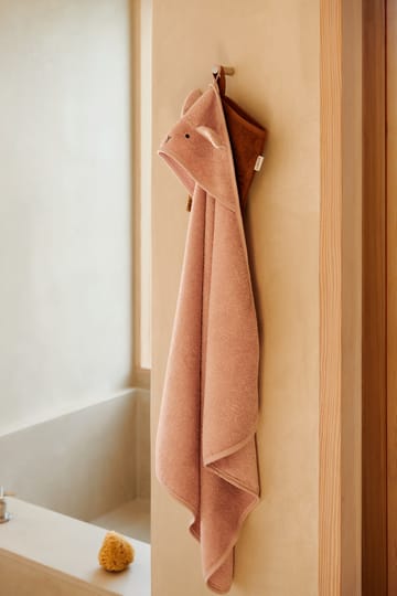 Albert badehåndkle med hette 70x70 cm - Rabbit rose - Liewood