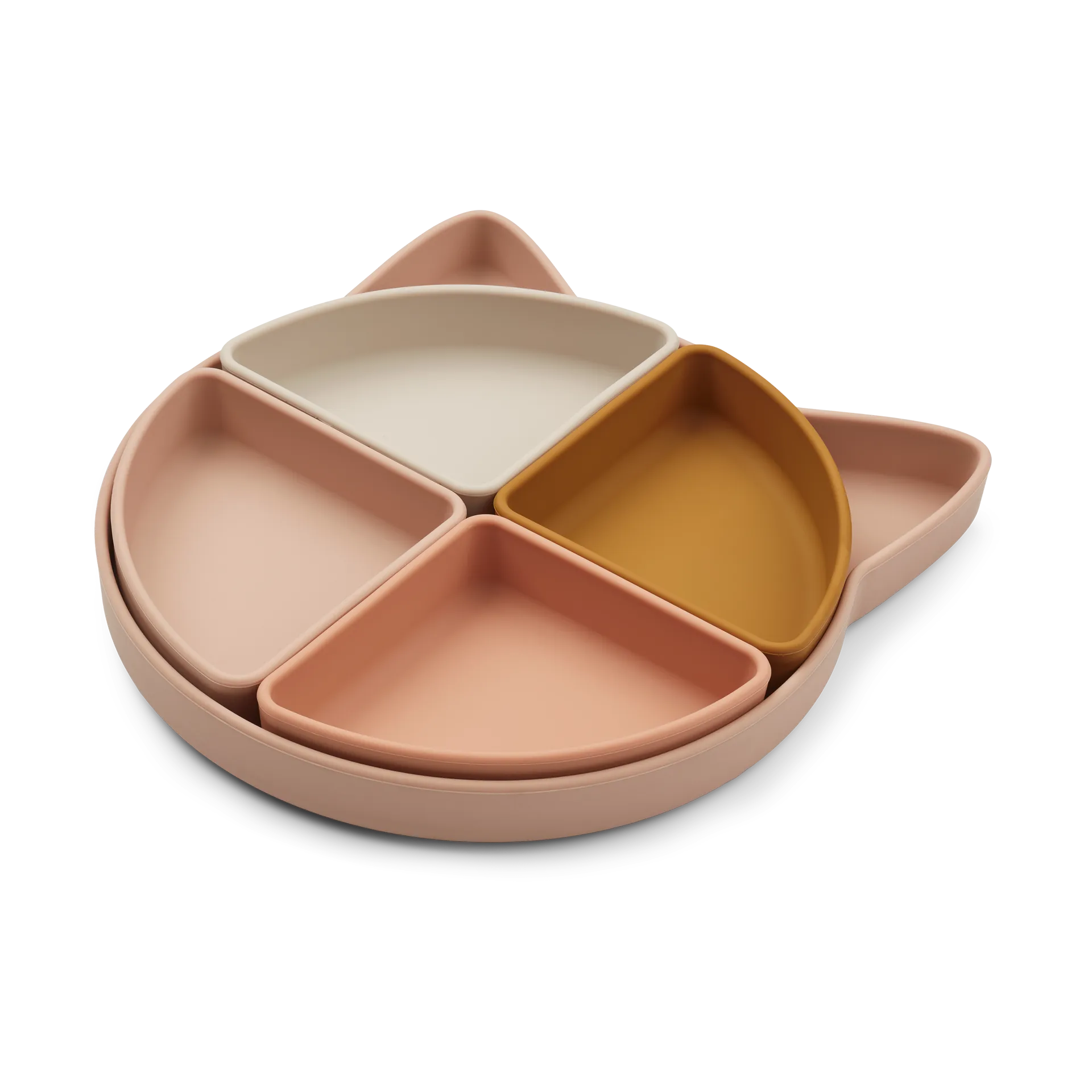 Arne barnetallerken + 4 boller, Cat rose multi mix Liewood