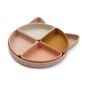 Arne barnetallerken + 4 boller - Cat rose multi mix - Liewood