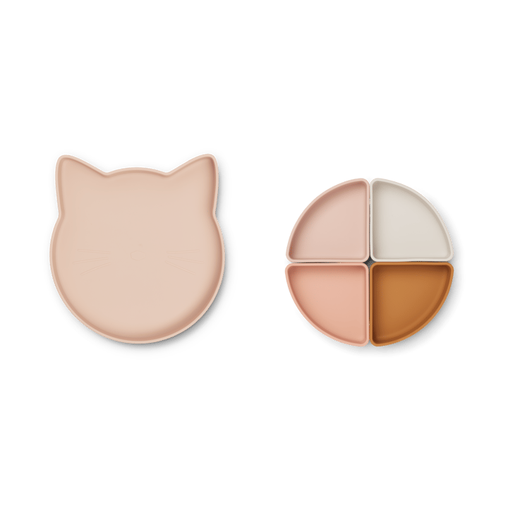 Arne barnetallerken + 4 boller, Cat rose multi mix Liewood