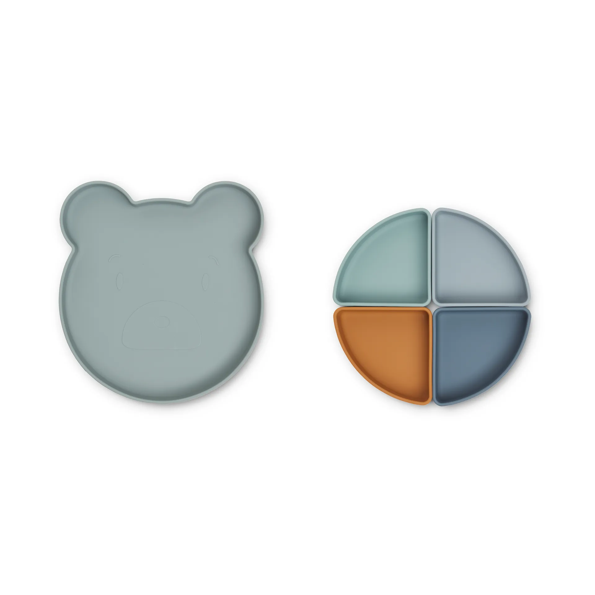 Arne barnetallerken + 4 boller, Mr bear blue fog multi mix Liewood