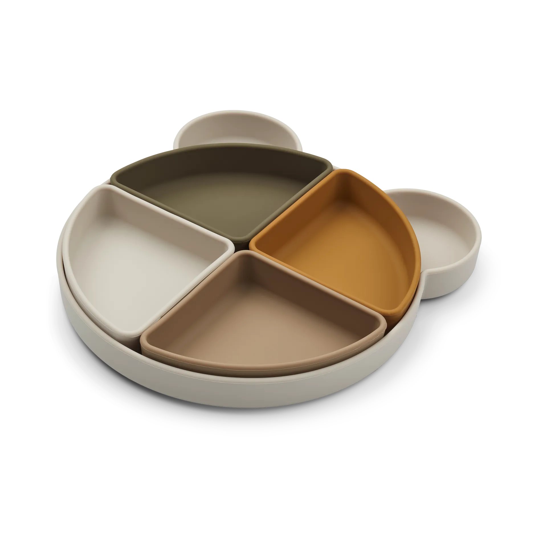 Arne barnetallerken + 4 boller, Mr bear sandy multi mix Liewood