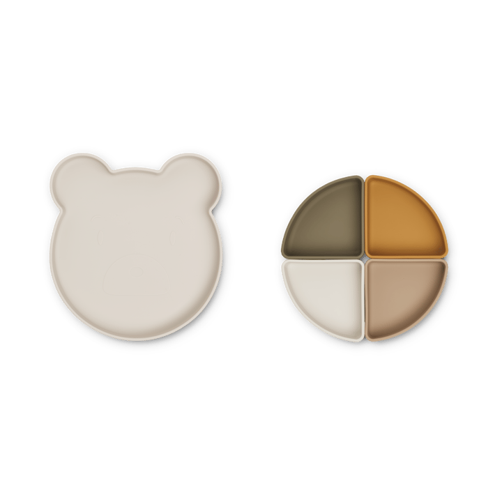 Arne barnetallerken + 4 boller, Mr bear sandy multi mix Liewood