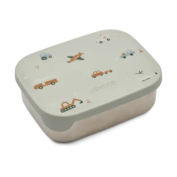 Arthur matboks 13,5x17 cm - Vehicles-dove blue mix - Liewood