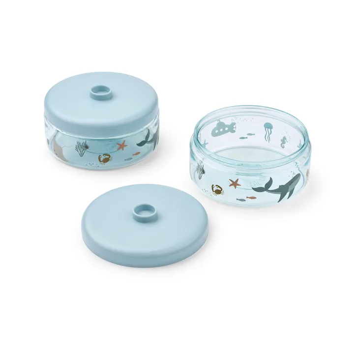 Dominique barnematglass 500 ml 2-pakning - Sea creature-sandy - Liewood