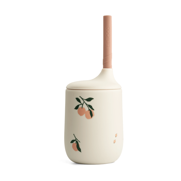 Ellis printed sippy cup tutekopp med sugerør 23 cl - Peach-Sea shell mix - Liewood