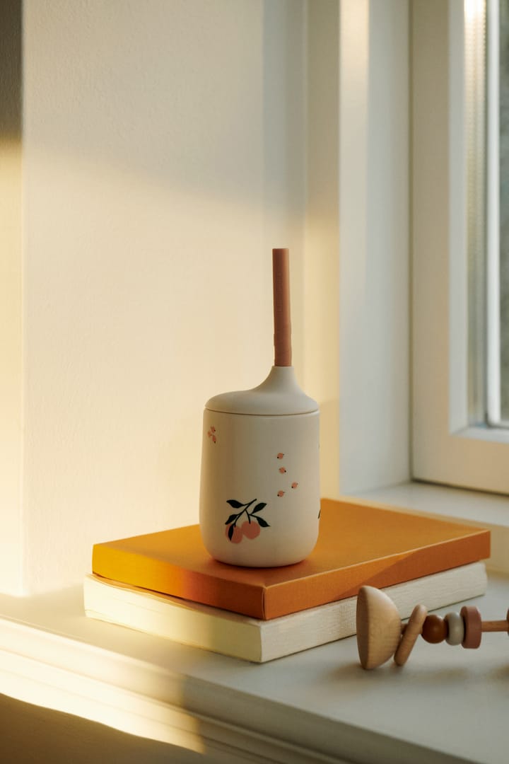 Ellis printed sippy cup tutekopp med sugerør 23 cl, Peach-Sea shell mix Liewood