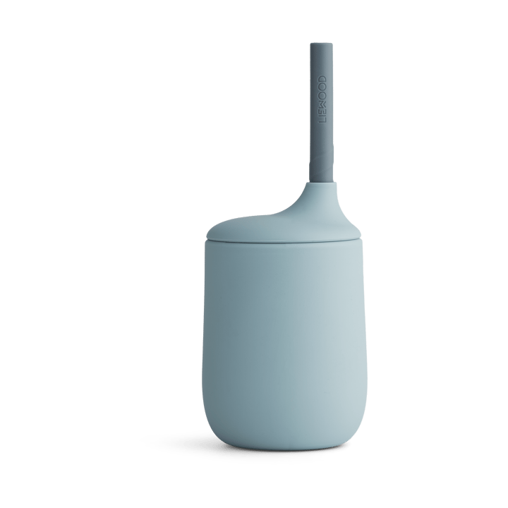 Ellis sippy cup pipkopp med sugerør 23 cl - Sea blue-blue wave mix - Liewood