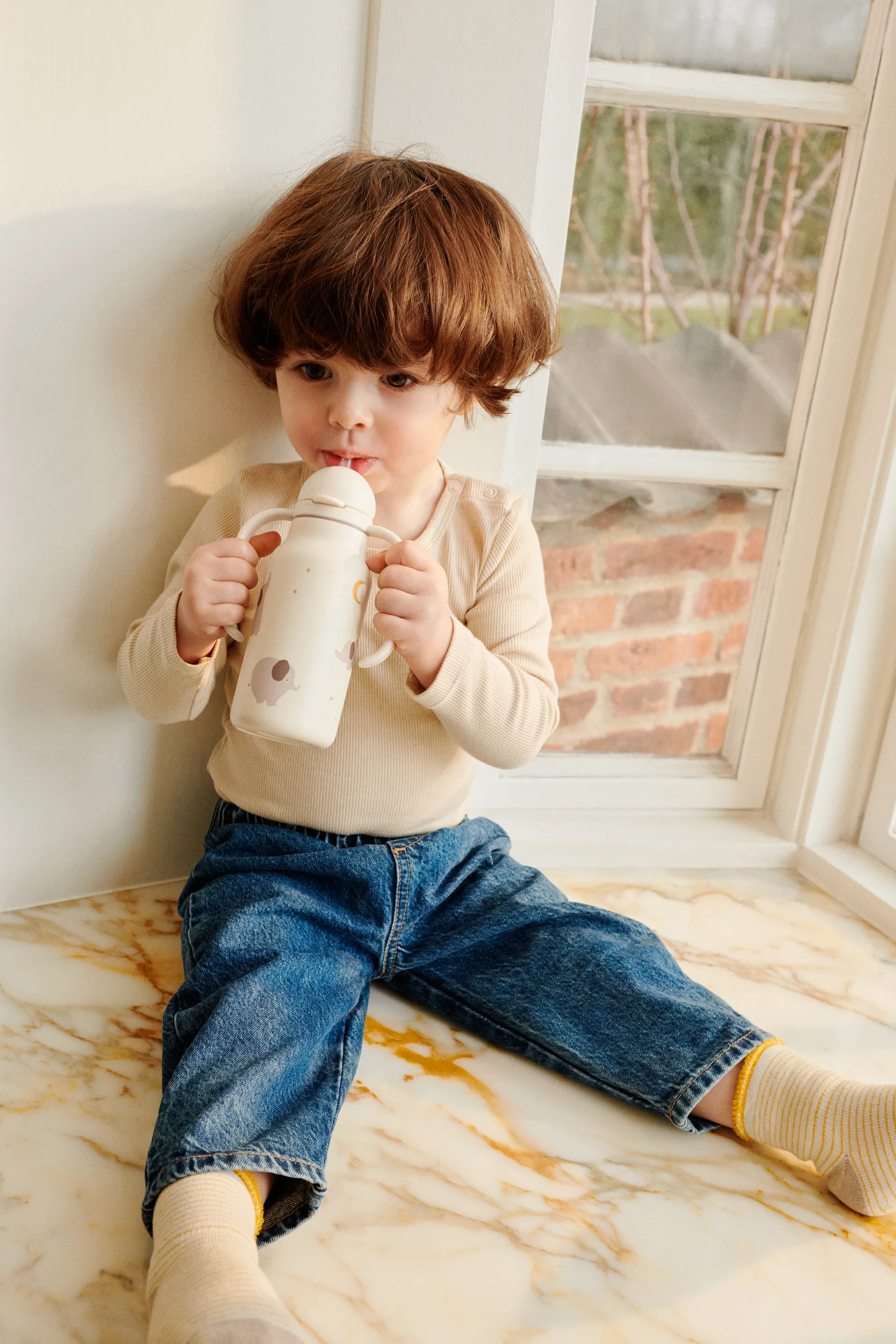 Kimmie vannflaske 25 cl, Elephant-Creme de la creme Liewood