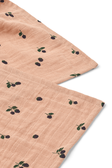 Lewis muslinpledd 2-pakning 65x65 cm - Mini Berry-Pale tuscany - Liewood