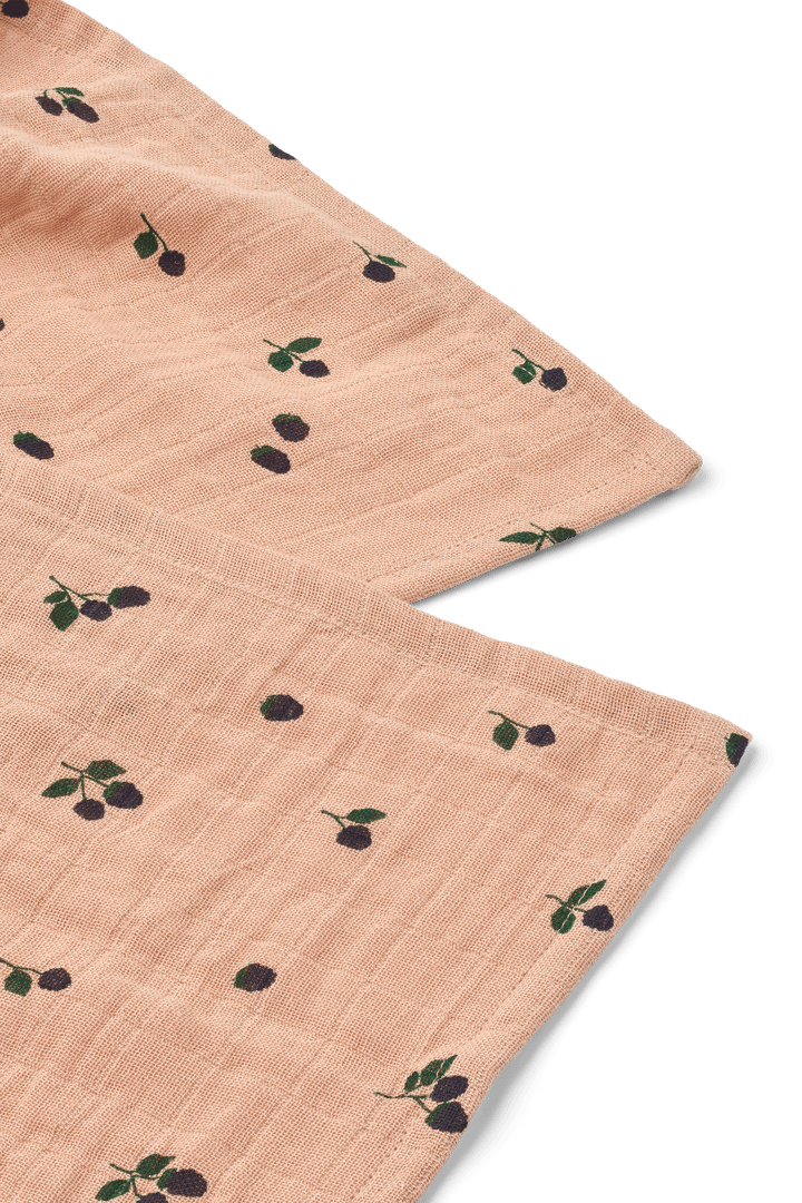 Lewis muslinpledd 2-pakning 65x65 cm, Mini Berry-Pale tuscany Liewood