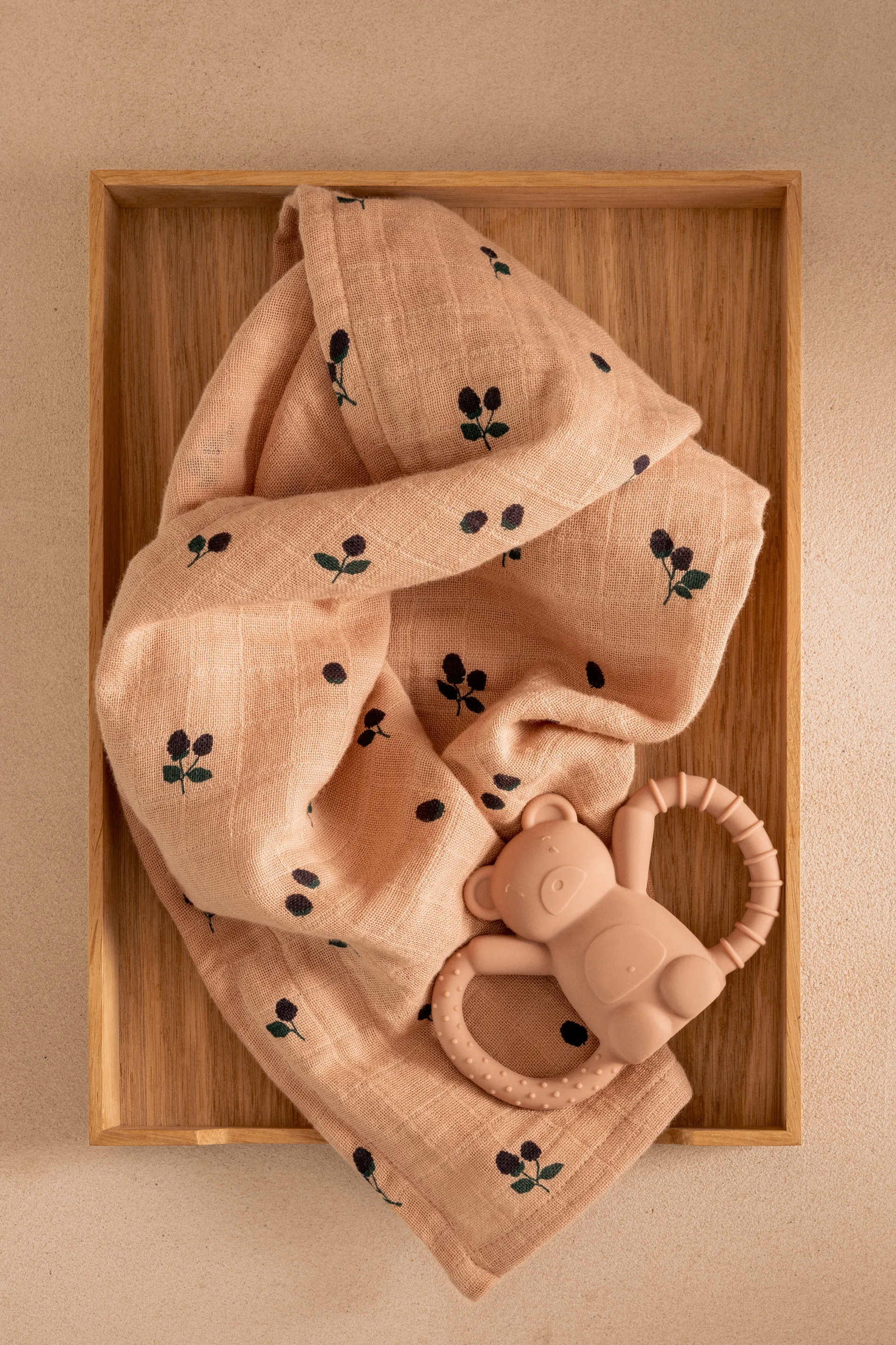 Lewis muslinpledd 2-pakning 65x65 cm, Mini Berry-Pale tuscany Liewood