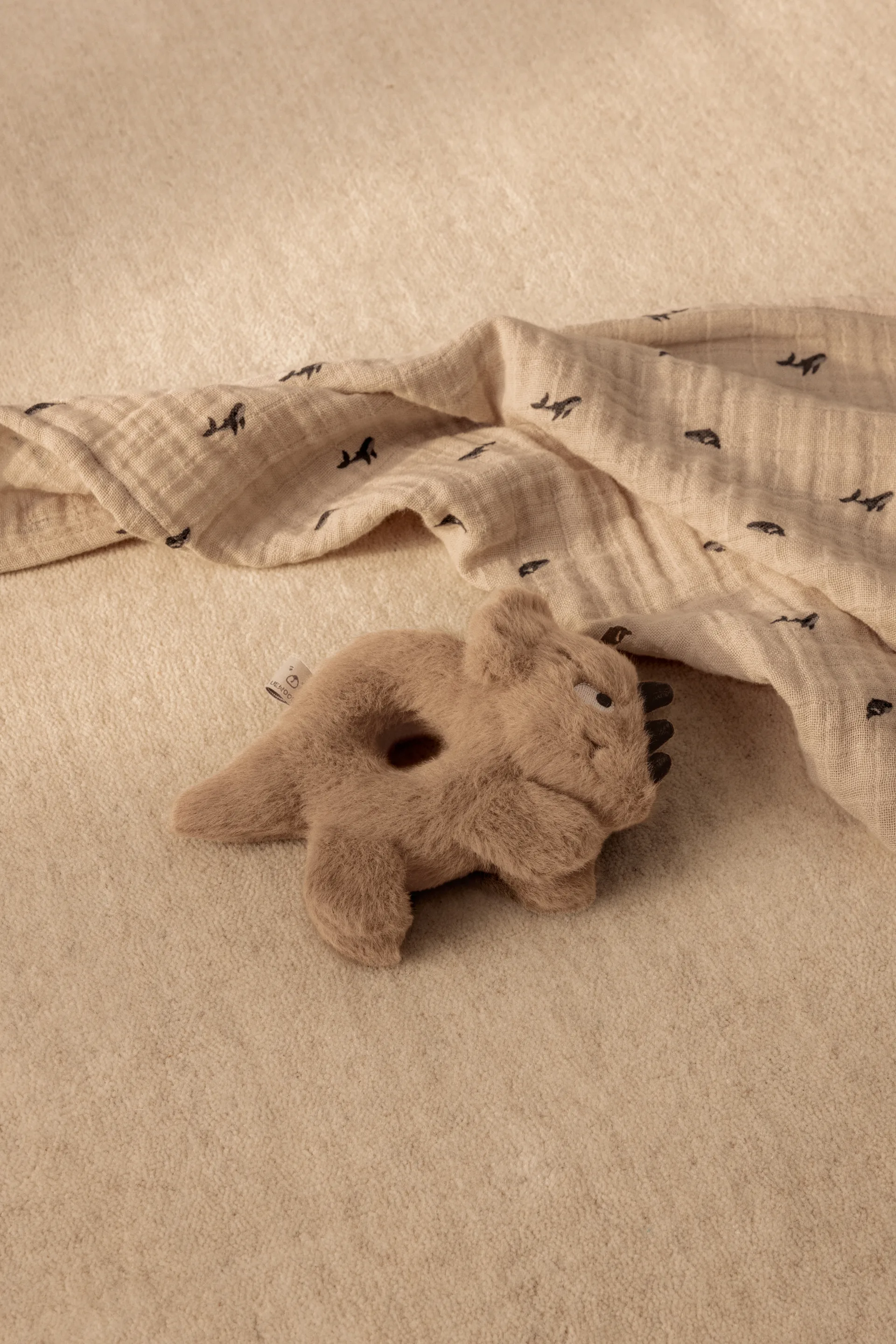 Lewis muslinpledd 2-pakning 65x65 cm, Mini whale-Sandy Liewood