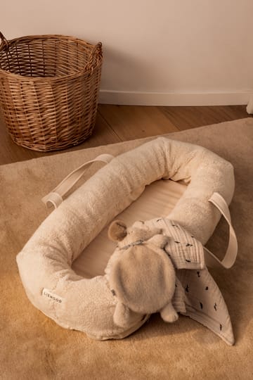 Lewis muslinpledd 2-pakning 65x65 cm - Mini whale-Sandy - Liewood