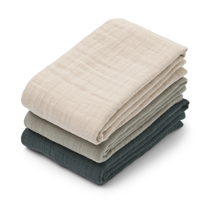 Lewis musselin teppe 3 deler 65x65 cm - Dove blue mix - Liewood