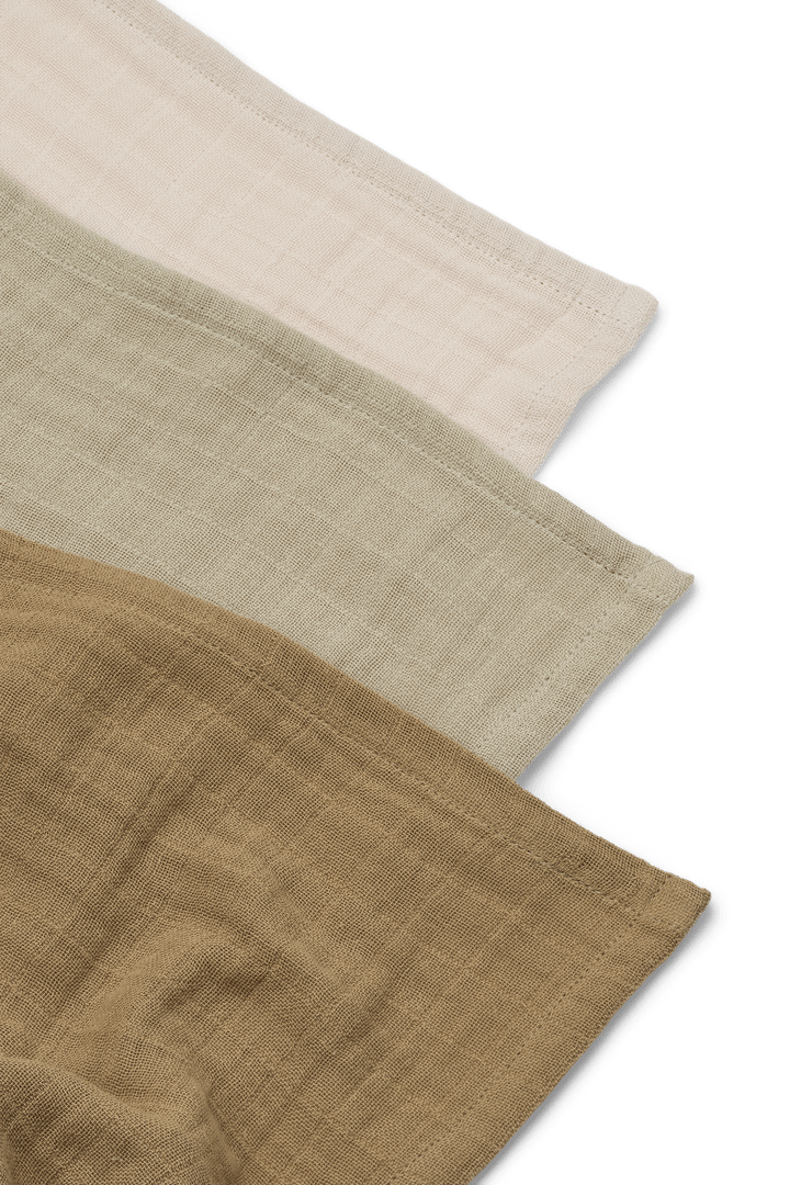 Lewis musselin teppe 3 deler 65x65 cm, Sandy mix Liewood