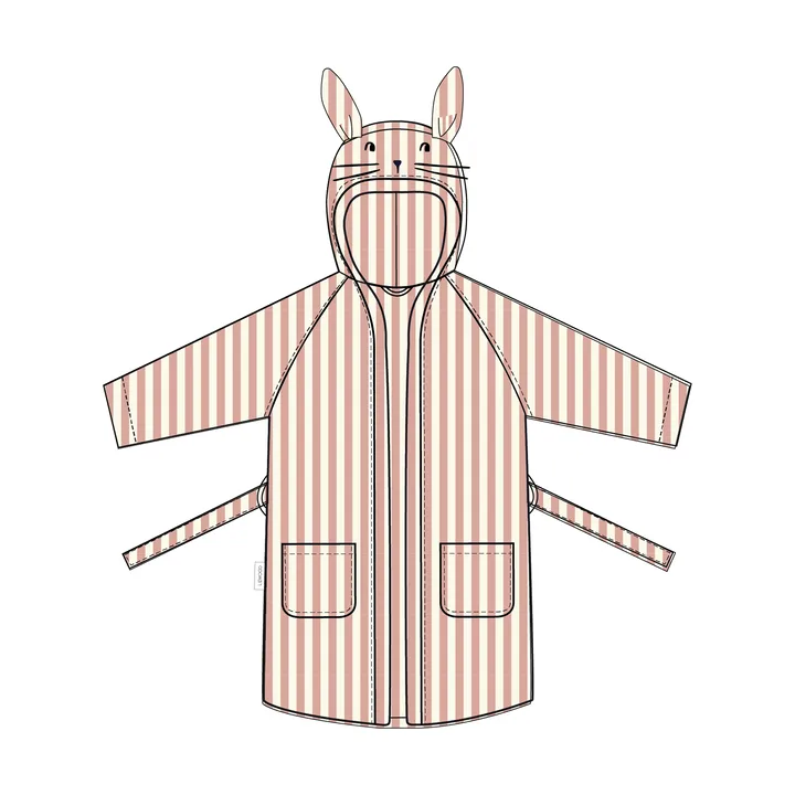 Lily badekåpe coral blush creme de la creme stripe - 5–6 år - Liewood