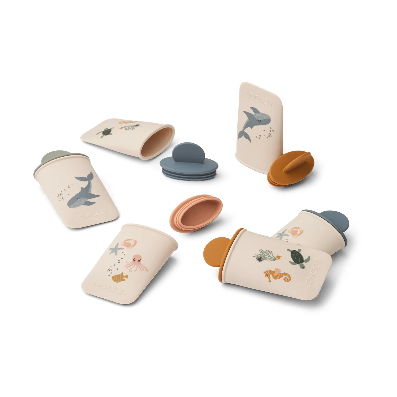 Malik printed mini ispinneformer 12 deler, Sea creature-sandy Liewood