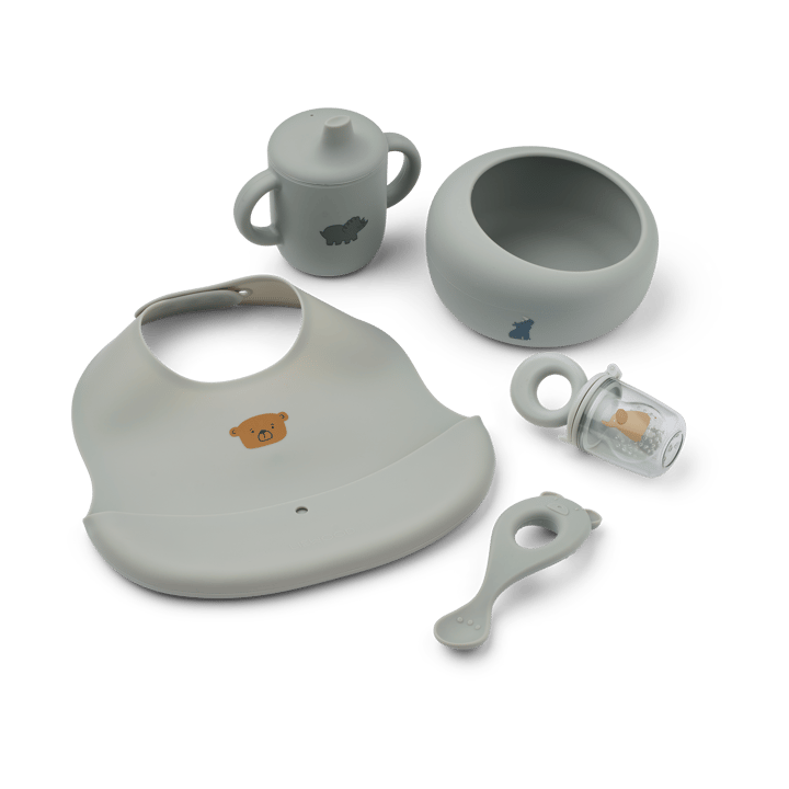 Mileah baby mealtime servisesett - Dove blue - Liewood