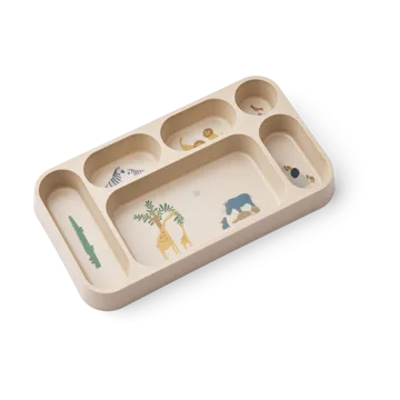 Mosu tallerken med 6 rom 17x30 cm - All together-Sandy - Liewood