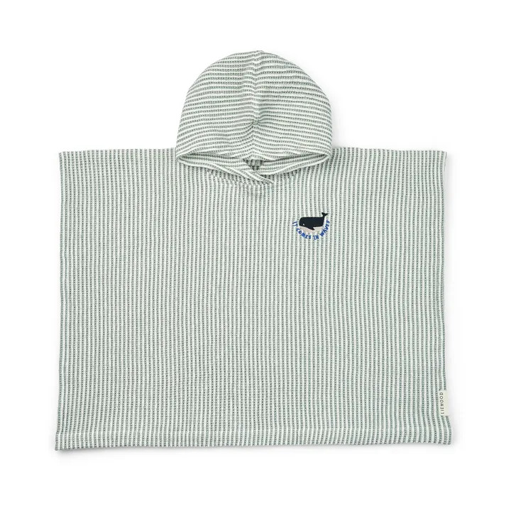 Paco badeponcho peppermint creme de la creme stripe - 5–6 år - Liewood